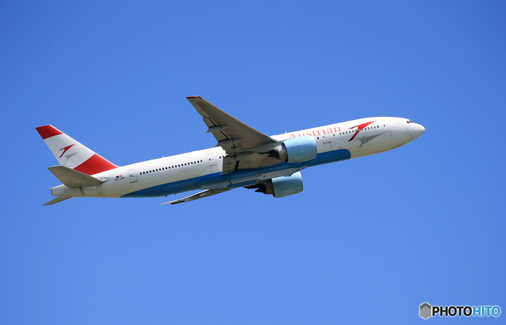 「蒼空」Austrian 777-2Z9 OE-LPB 飛び立ちです