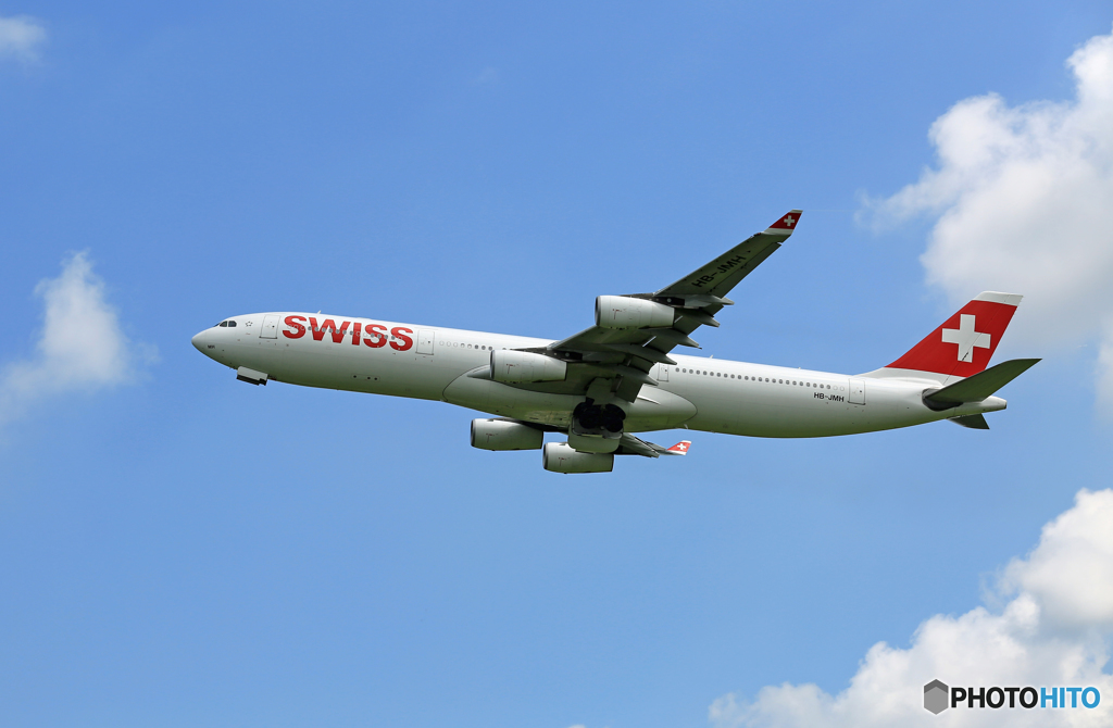 「すかい」 Swiss A340-313 HB-JMH 離陸