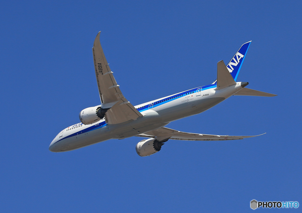 「真青の空」 ANA 787-9 JA891A 飛ぶ