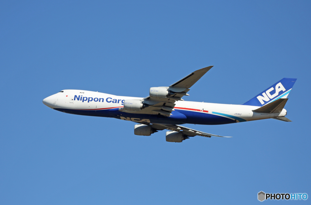 「良い天気」 NCA 747-8KZF JA14KZ 離陸