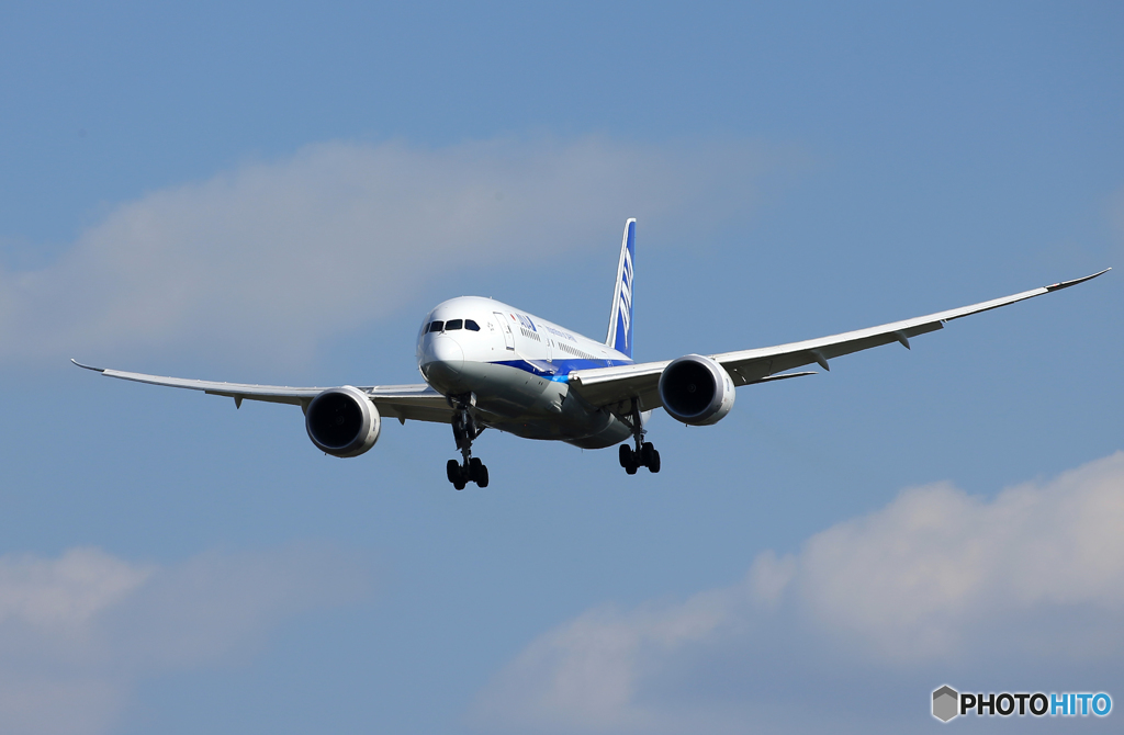 「良い天気」 ANA 787-8 JA823A着陸