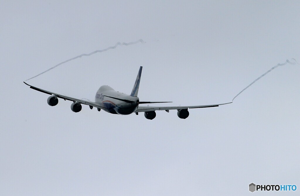 「くもり」NCA 747-8KZF べいぱー  Takeoff  