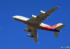 「良い天気」Asiana A380-841 HL7640出発です