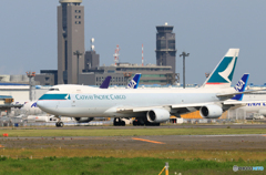 [青い空]　Cathay Cargo 747-8 B-EJL 離陸