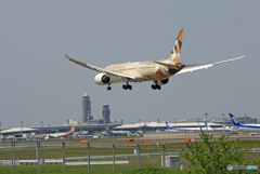 「スカイ」 ETIHAD 787-9 A6-BLB 着陸します