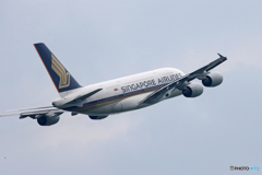 「☁」Singapore A380-841 9V-SKP 出発します