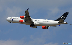 「Blue」 SAS スタアラA330-313 OY-KBM 飛ぶ