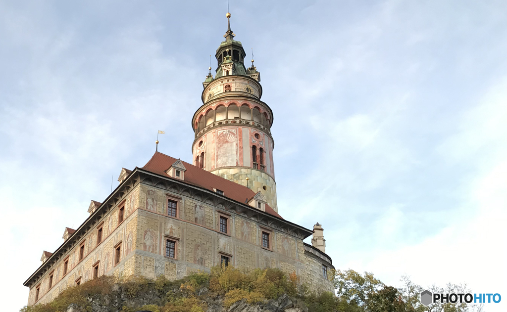 チェコ南部 （６８３） チェスキー・クルムロフ城の塔