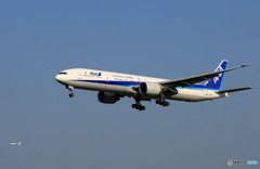 「良い空～」 ANA 777-381 JA777A 着地前
