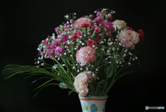 『花』ばーやの退職で貰った花を花瓶に....