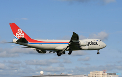 「群青色」Cargolux 747-8 LX-VCE 着陸