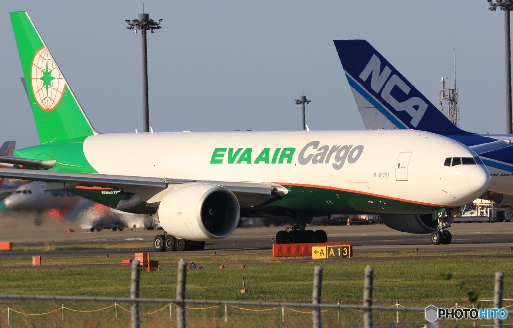 「青色」 EVA Cargo 777-F5E B-16781 離陸