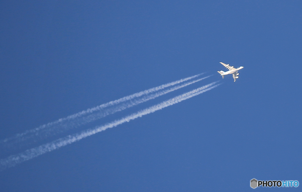 「空色」✈10,000ｍの飛行機雲・エアバス✈A380