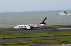 「曇り」SKY VISSEL KOBE  着陸