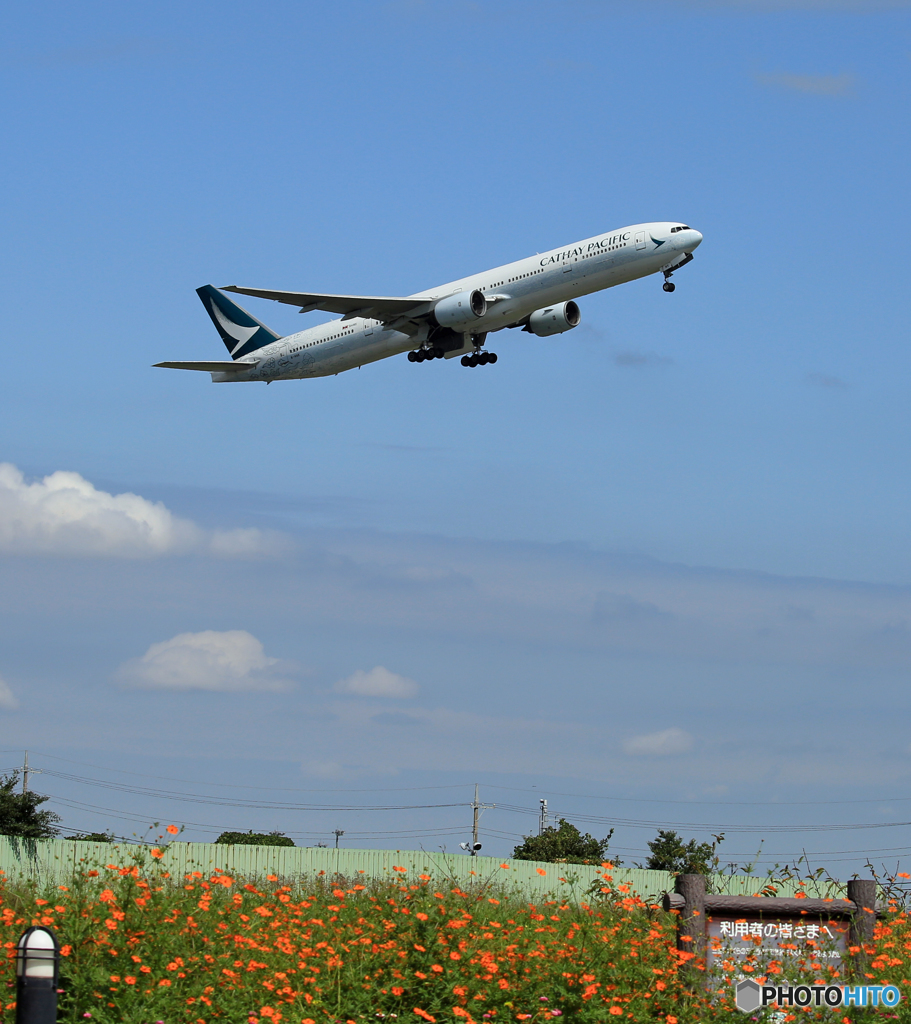 「すかい」 CATHAY 777-367 B-HMK Takeoff 