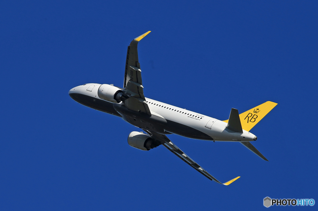 「青色が好き」ロイヤルブルネイ A320-251N V8-RBB 飛ぶ