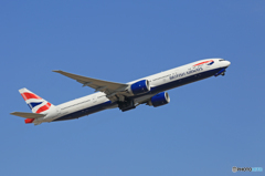 「SKY」 British 777-336 G-STBG 離陸です