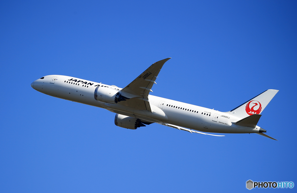 「真青の空」JAL 787-9 JA880J  Takeoff  