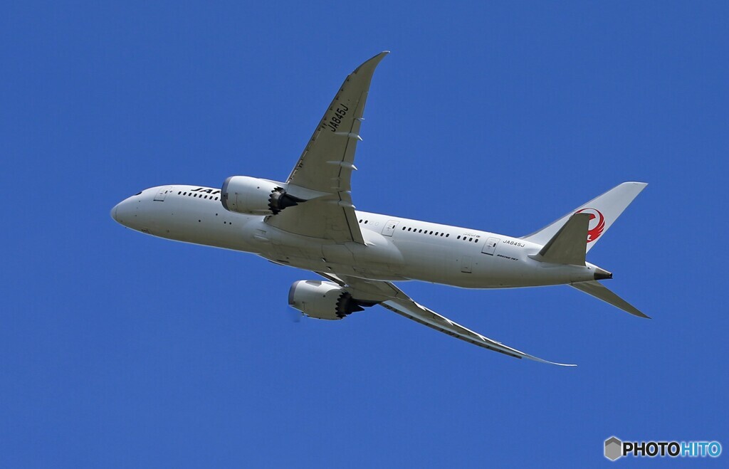 「群青」JAL 787-8 JA802A Takeof