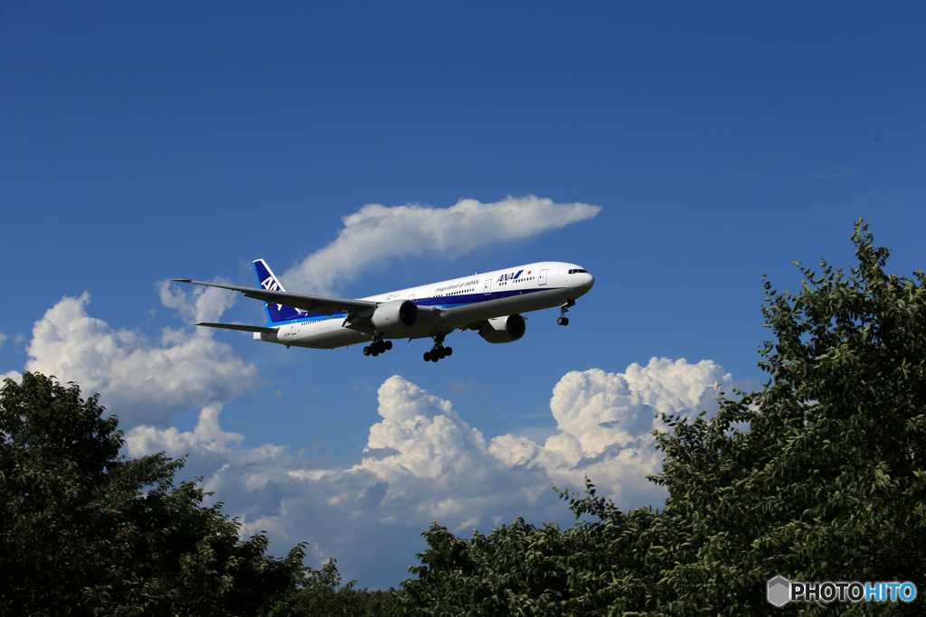 「群青」 ANA 777-381 JA734A 到着です