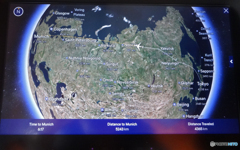 フライトインフォメーション 羽田から4365km飛行です