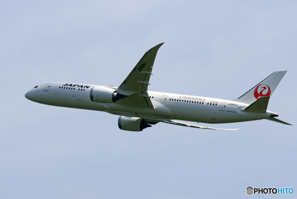 「良い天気」　JAL 787-9 JA869J 出発です