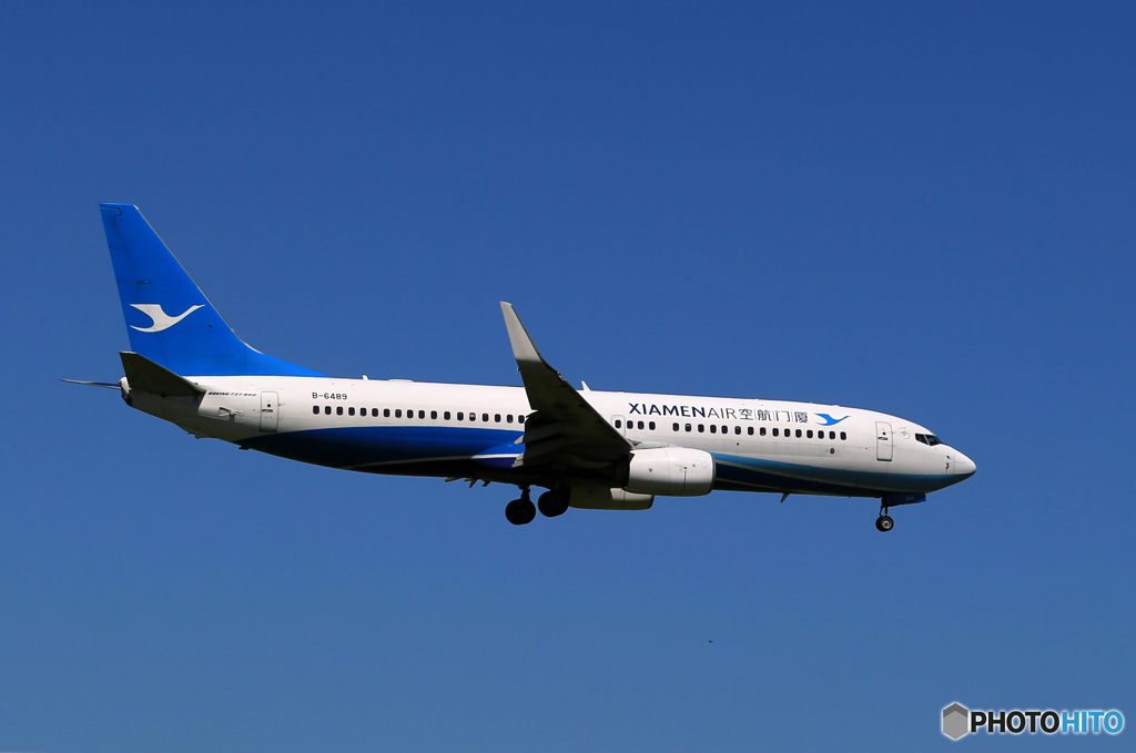 「良い天気」厦門 737-800 B-6489  着陸