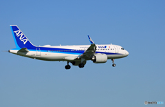 [青い空] ANA A320neo JA211A 到着です