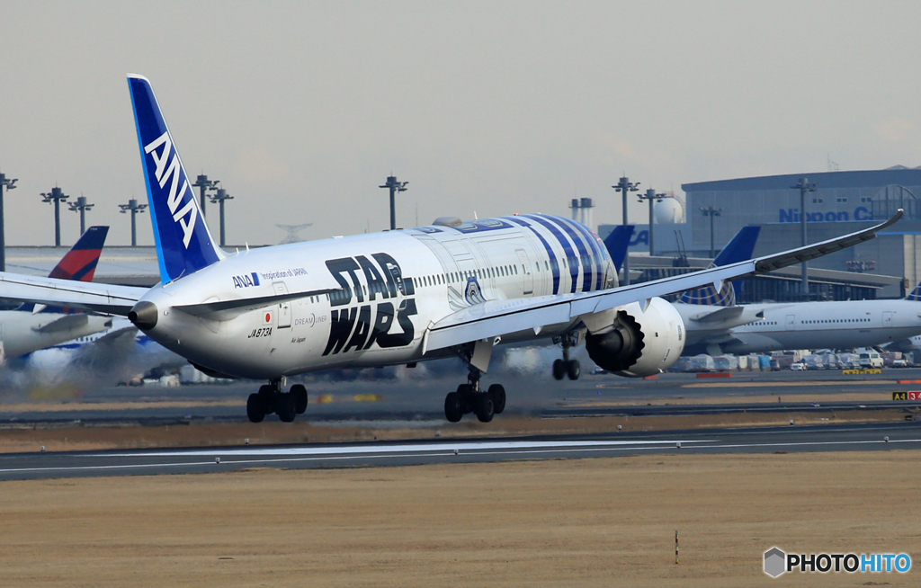 「令和」 STAR WARS 787-8 JA873A Landing 
