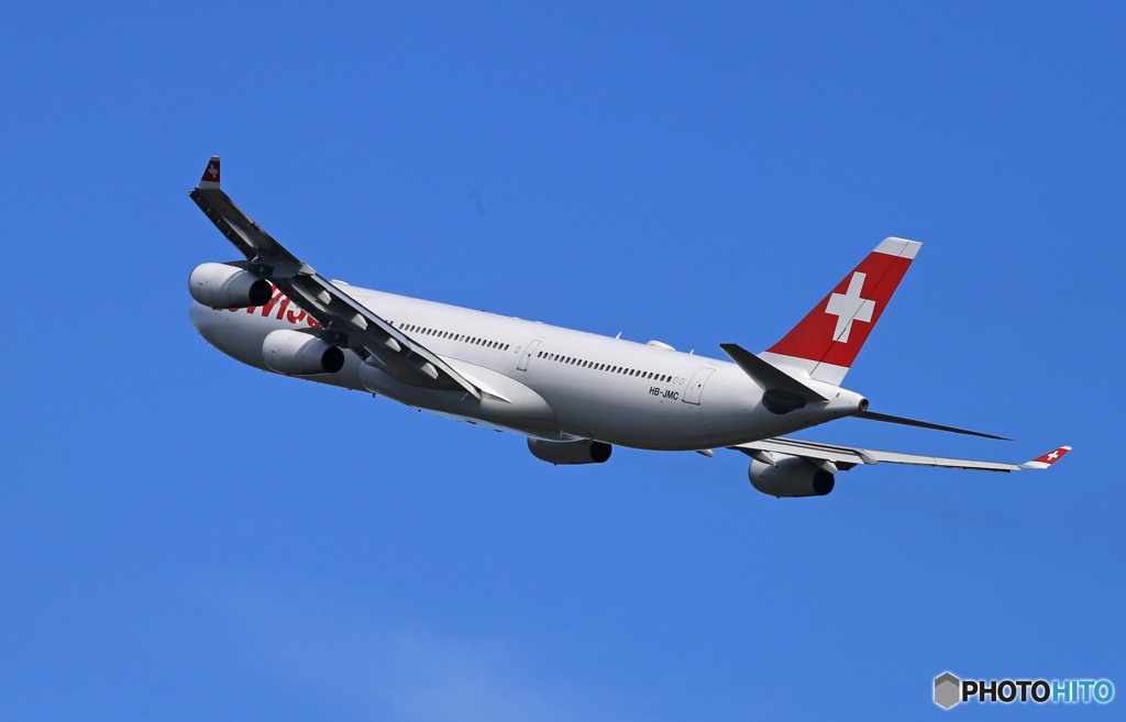 「良い天気」SWISS A340-313 HB-JMC Takeoff  