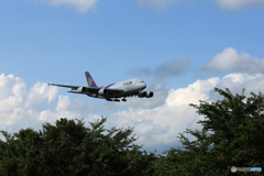 「青」 THAI A380-841 HS-TUC 着陸です