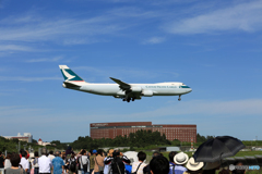 「はれ」 CATHAY 747-8 B-LJD 着陸