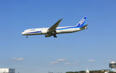 「真青の空」 ANA 787-9 JA888A 着陸します