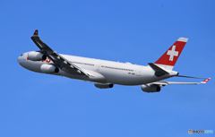 「晴れ」 SWISS A340-313 HB-JMC  Takeoff  