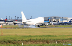 「青が大好き」 白い ・ あとらす 747-400 Landing