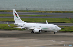 「曇り」 パレスチナ 大統領機 737-7GJ 出発 