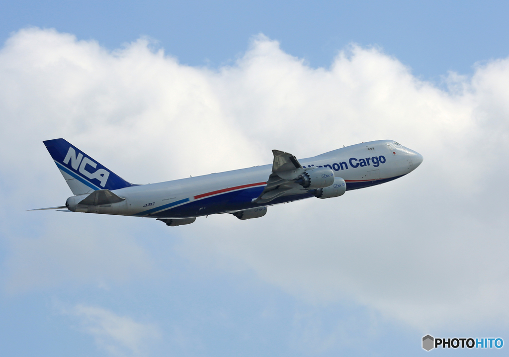 「良い天気」　NCA 747-8KZF JA18KZ 飛行