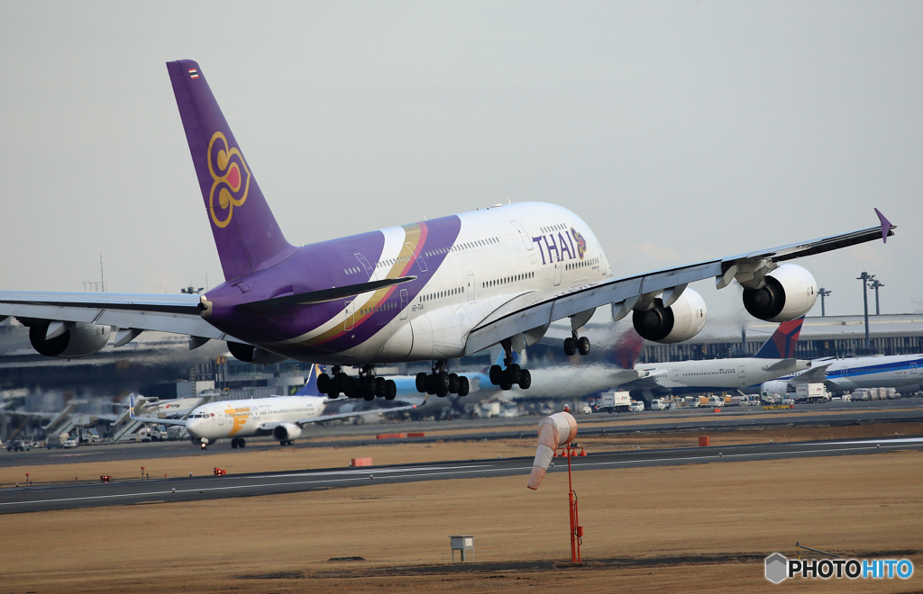  「晴れ」 THAI A380-841 HS-TUA 空港・風景　