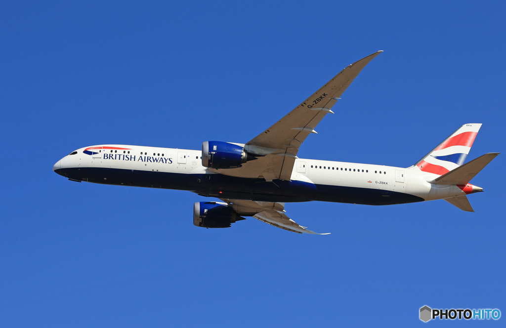 「ブルー」 British 787-9 G-ZBKK 飛び立ち