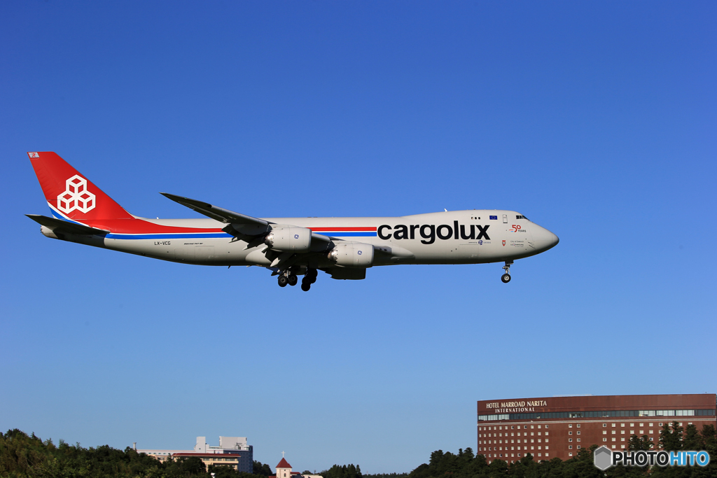 「蒼空」Cargolux 747-8 LX-VCG  到着です　