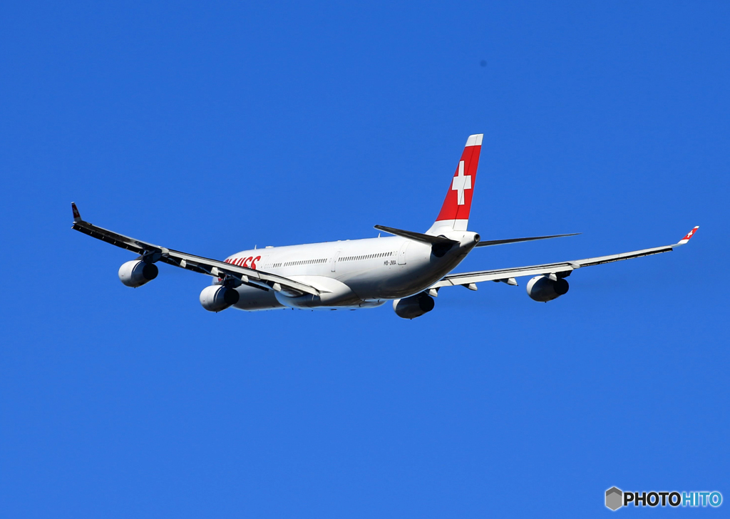 「青い空」が一番 SWISS A340-313 飛んだ