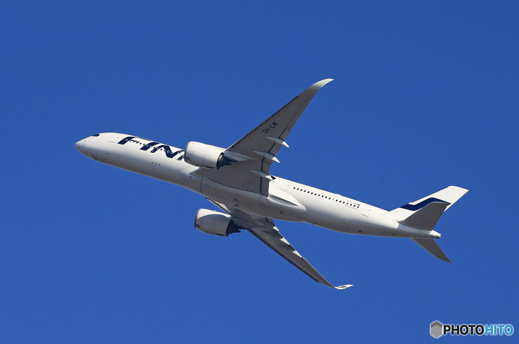 「青い日」Finnair A350-941 OH-LWI 出発