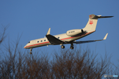 「青い日」プライベートガルフG550  着陸します