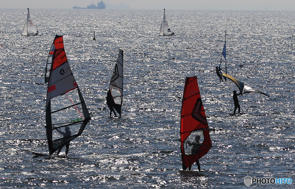 「青が好き」ウインドサーフィン・日和だね