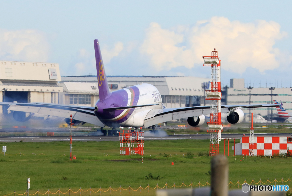 「青い空」が一番 THAI A380-841 怪鳥  Landing