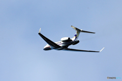 「青の空」プライベート機 ガルフG650 T7-ARN 出発