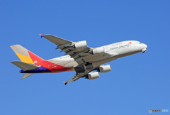 「そらー」ASIANA A380-841 HL7625 出発です 