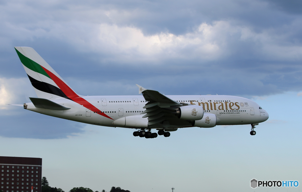 「SKY」 エミレーツ航空  A380-961  Landing　
