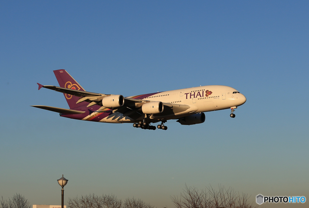 「青色が好き」 Thai A380-941 HS-TUF Landing 
