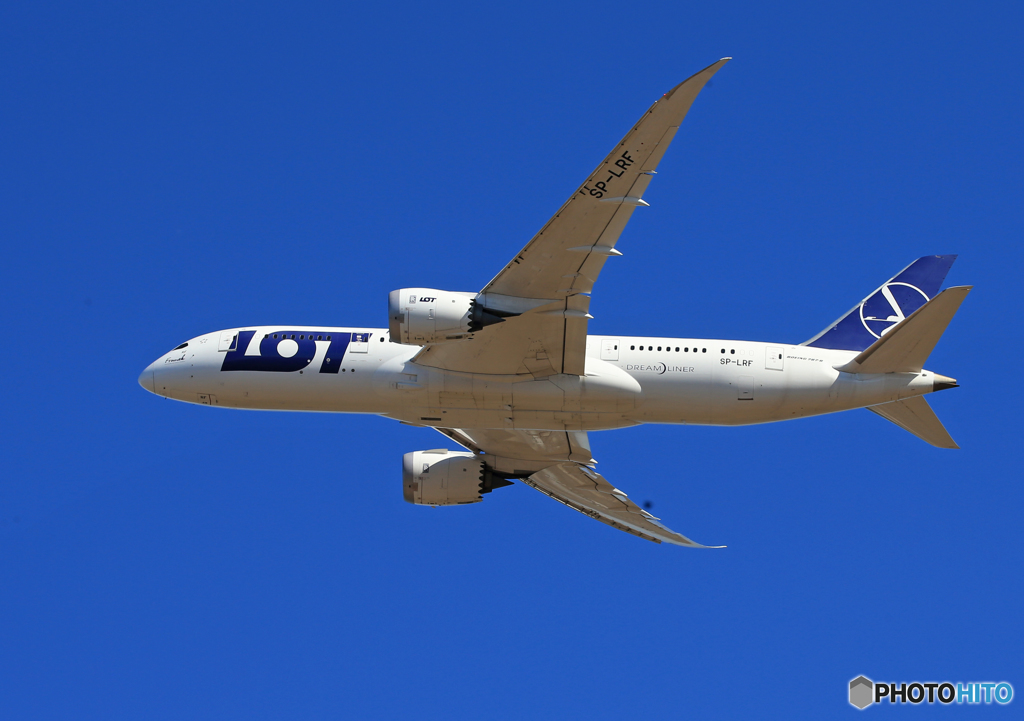 「群青」 LOTポーランド 787-8 SP-LRF 離陸